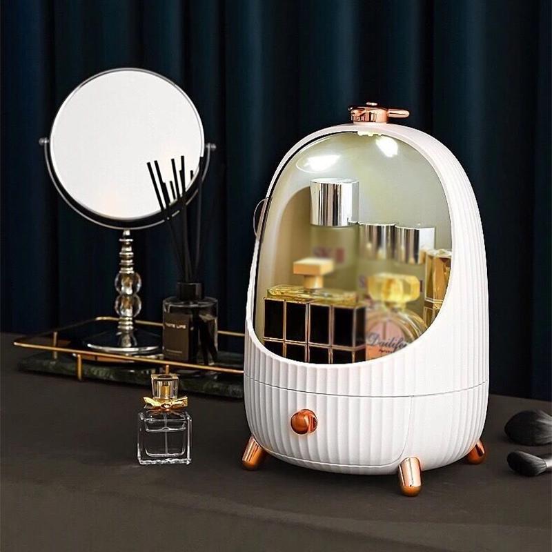 Модный женский настольный пылезащитный туалетный столик, косметический ящик для хранения капсул, ящик