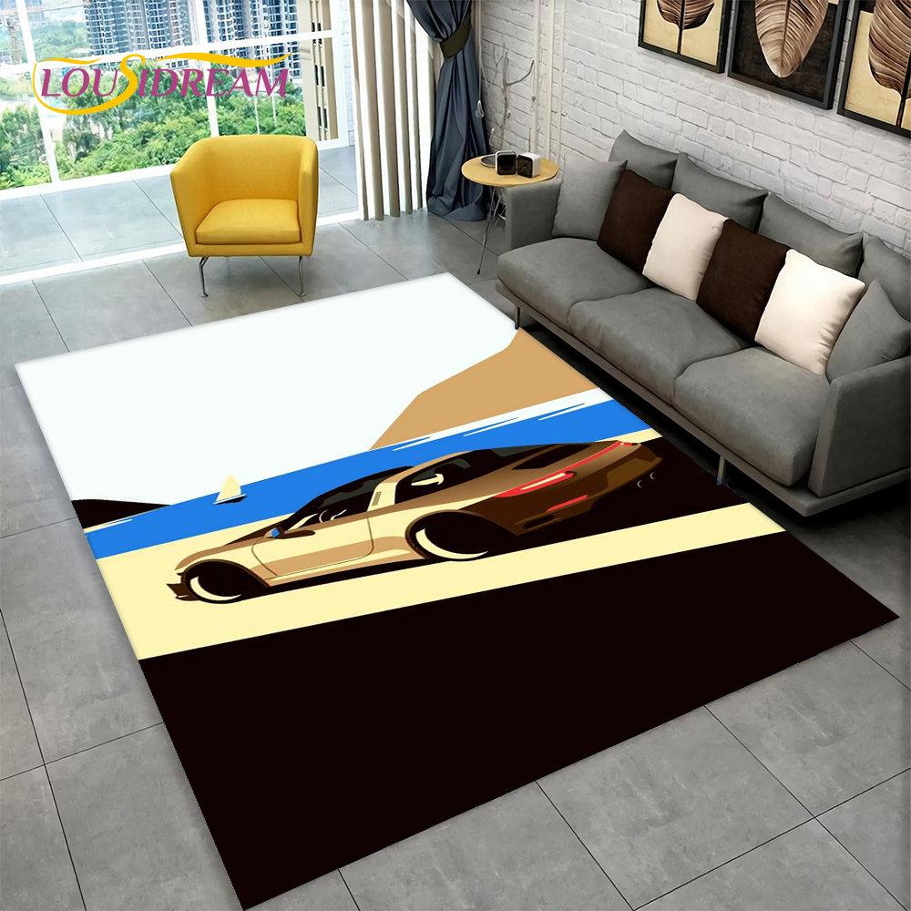 Коврик для гоночных спортивных автомобилей, большой, ковер для дома, гостиной, спальни, дивана, коврика для двери, детский нескользящий коврик для кухни