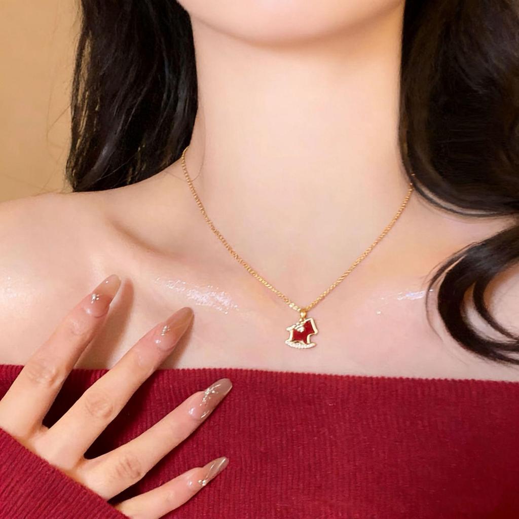 Женское летнее роскошное ожерелье из титановой стали - Дизайн высокого класса, кулон на ключицу