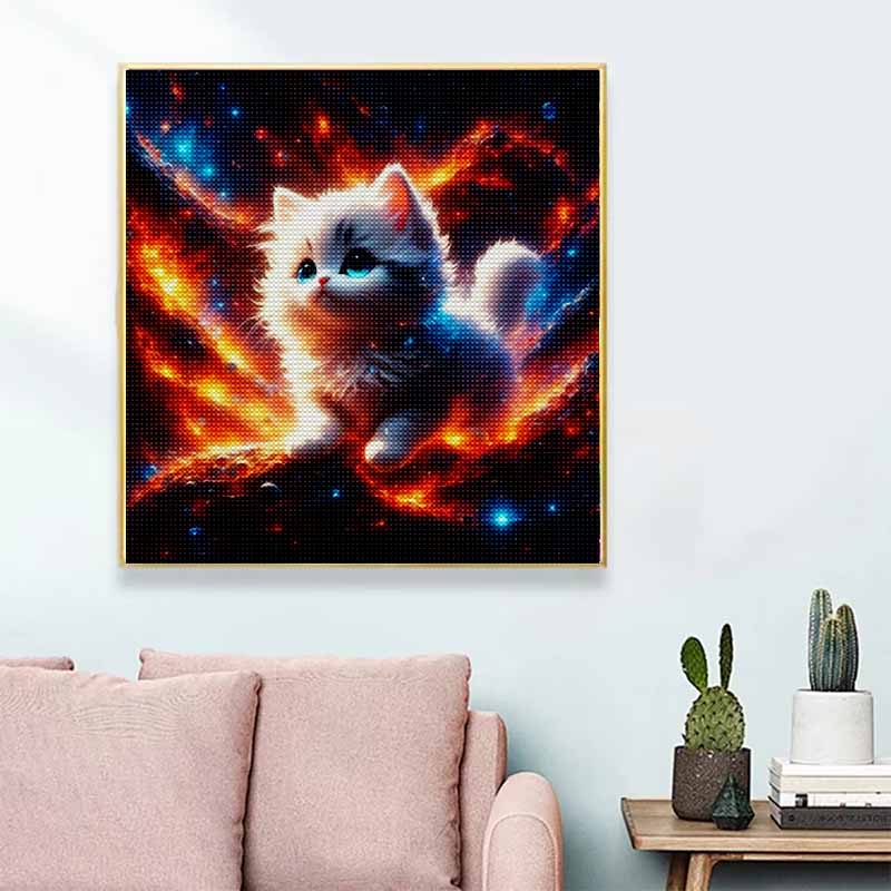 New Arrival 5D DIY Full Circle Diamond Painting "Kitten" Embroidery Cross Stitch Home Decor Gift