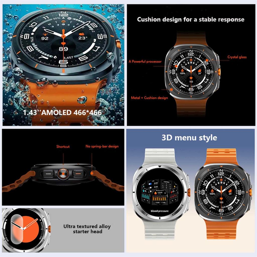 2024 Новинка для SACOSDING Watch 7 Классические умные часы для мужчин и женщин Пользовательский циферблат HD AMOLED Голосовой вызов NFC GPS Трекер Спортивные часы