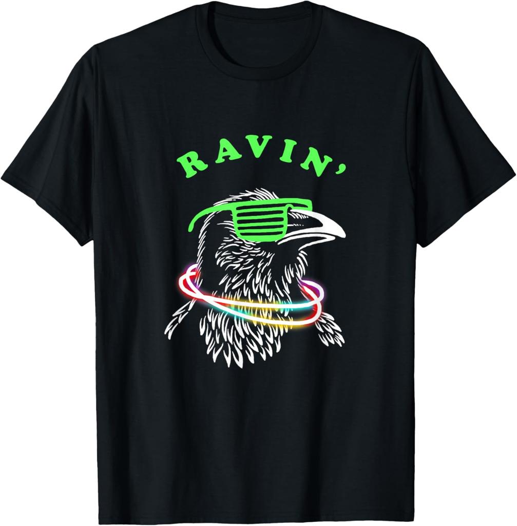 Футболка Ravin Raven - Неоновая Птица для Рейв-Вечеринки Смешная Футболка