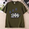 Unisex Graphic Tees Y2k Clothes Gothic Female Clothing Goth Kawaii Emo TShirt Funny Sleeping Cat T Shirt Pullover Tees