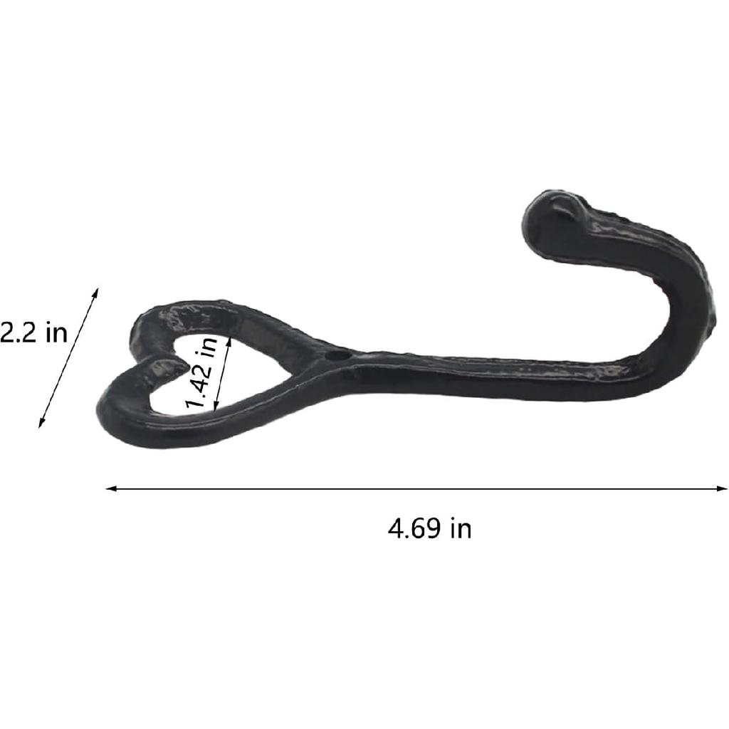 Heart Ring Hook Cast Iron Wall Hooks for Kitchen Wedding Towel Hangers Cute Love Decorative Hook for Hanging Apron Bath Hat Cap Scarf Bag Coat Purse
