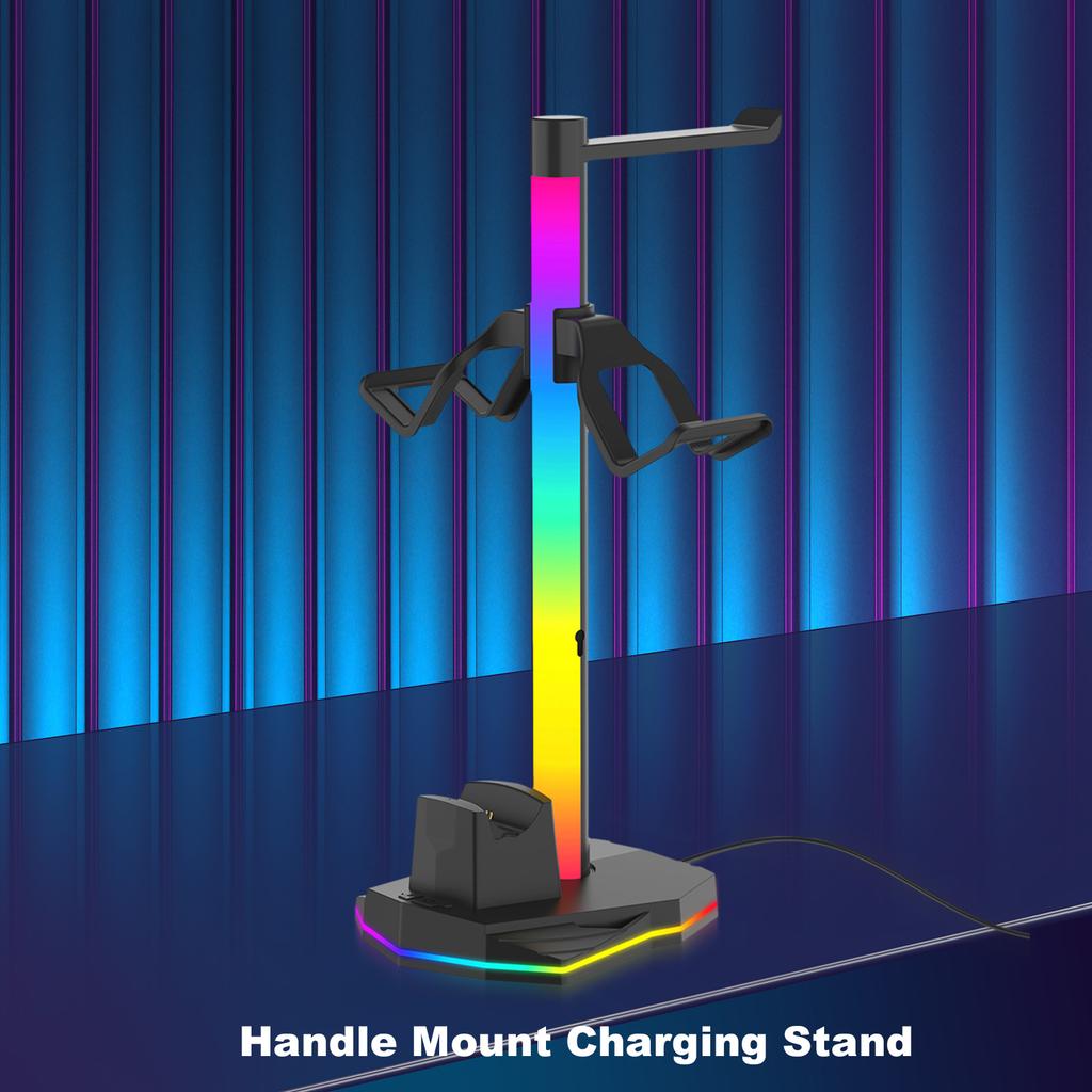 Стойка для контроллера RGB Стойка для дисплея наушников для контроллера PlayStation 5/4 Зарядная станция со светодиодной подсветкой RGB Стойка для игровой гарнитуры