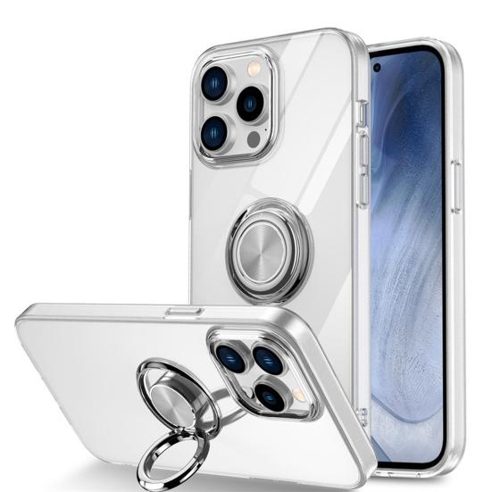 Mobile Phone Case Transparent Back Anti-Scratch Dustproof Soft Full Protection Shockproof Tpu Phone Cover With Ring