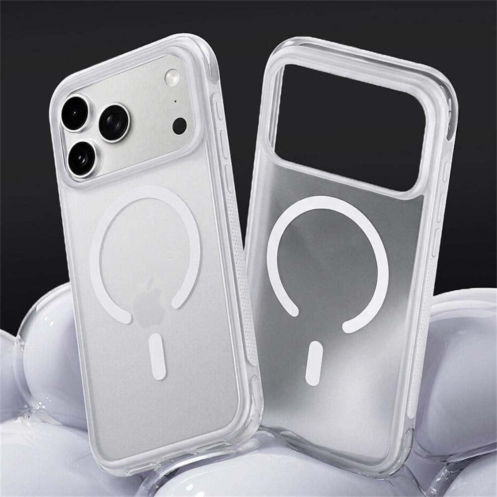 Matte Translucent Candy Color Magnetic Bumper Case For iPhone 18 17 16 Pro Max For Magsafe Camera Button Airbag Shockproof Cover
