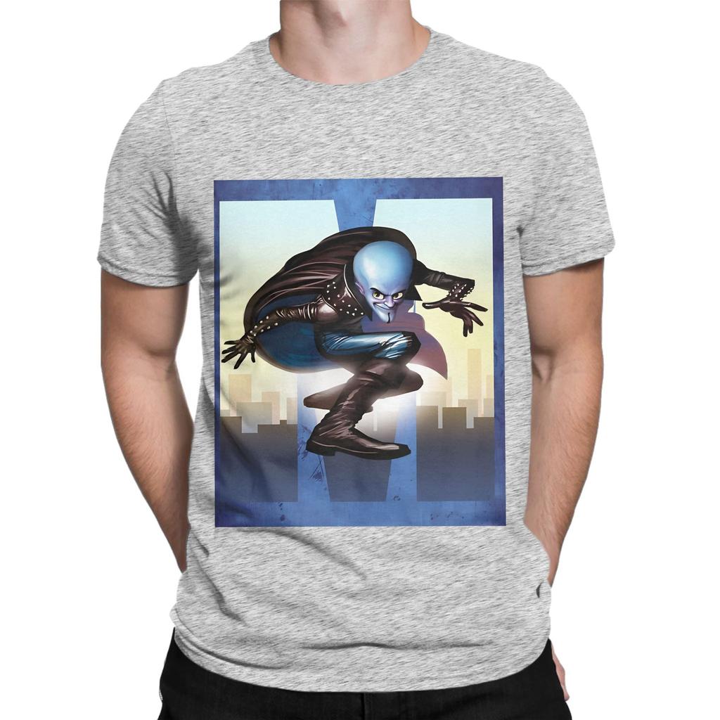 Art Megamind Poster Painitng Novelty 100 Cotton Tshirt Megamind Vs The Ddoom Syndicate Tees Tops For Unisex