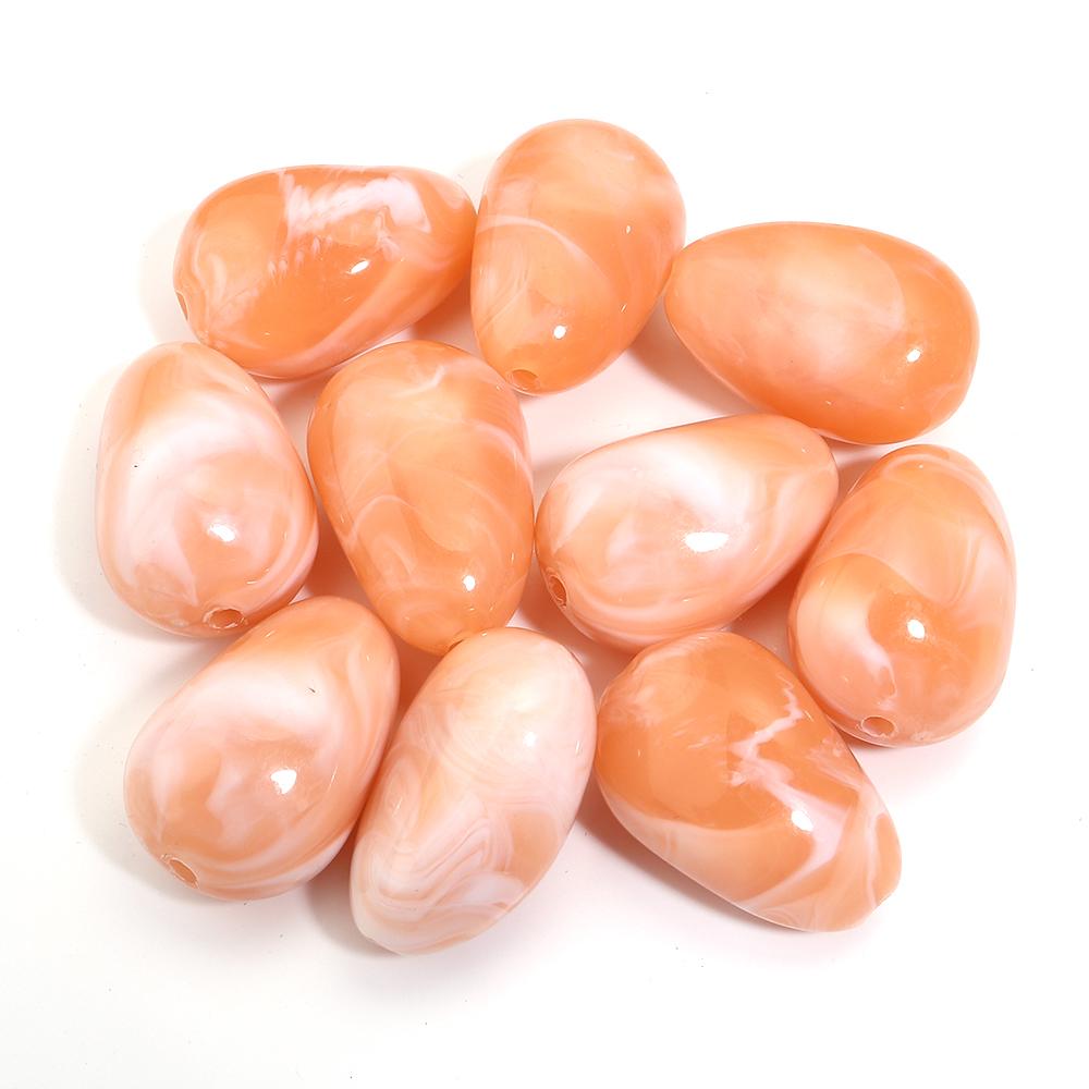 10pcs/lot Irregular Oval Shape Beads Colored Imitation Jade Loose Spacer Acrylic Bead For DIY Charms Necklace Bracelet Accessory