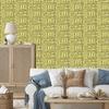 Polynesian Geometric Pattern Wallpaper Yellow and Cream 50x1000