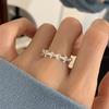 Korean Version Plain Ring Irregular 925 Sterling Silver Versatile Ring Women's Niche Ins Style Design Non-fading Combination Ring