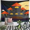 Halloween Castle Under Full Moon Pattern Wall Hanging Tapestry Decorative Tapestry Home Decor for Bedroom and Living Room