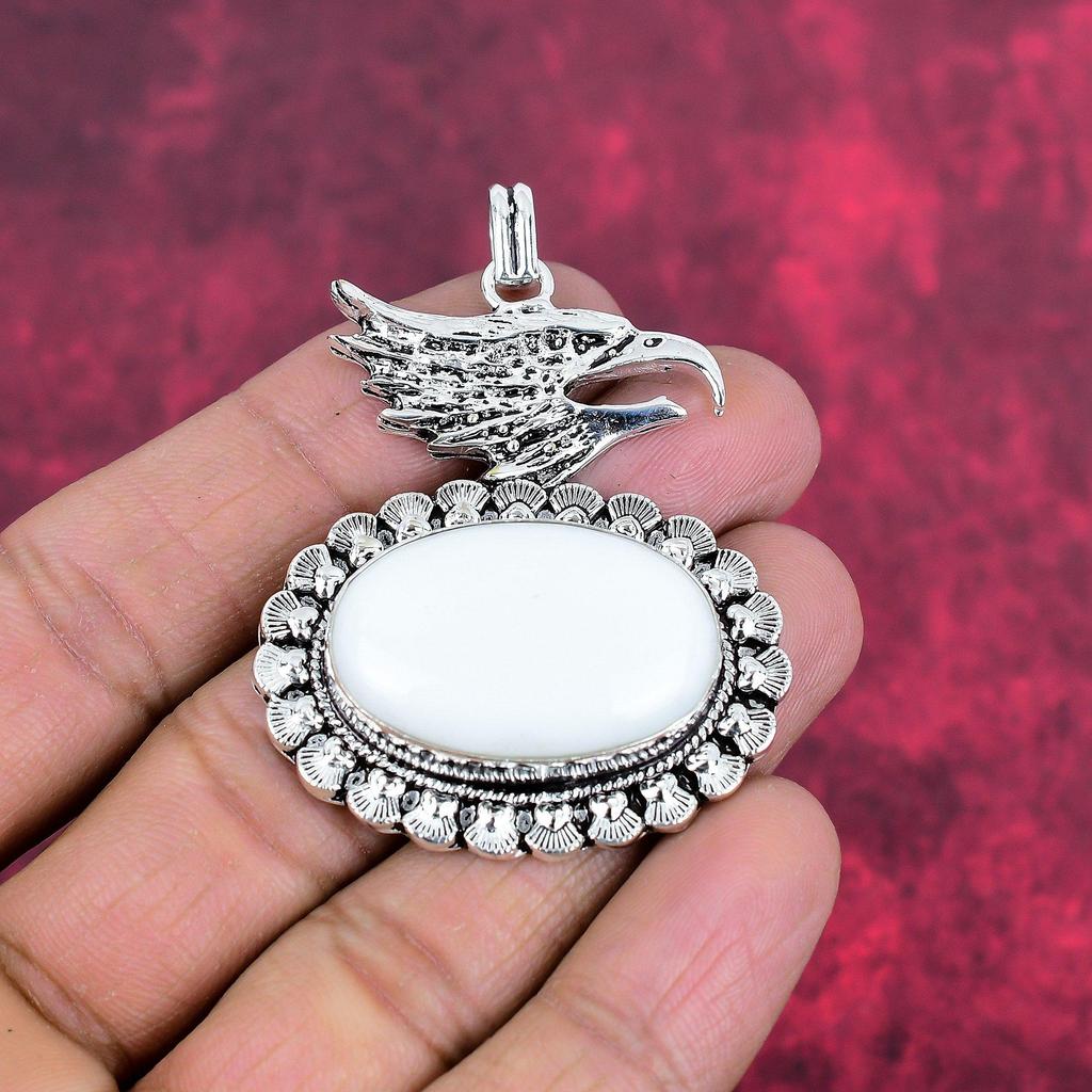 Белый коралловый кулон из стерлингового серебра 925 пробы, ювелирные изделия с подвеской из драгоценных камней ручной работы, подарки для жены, абсолютно новый кулон
