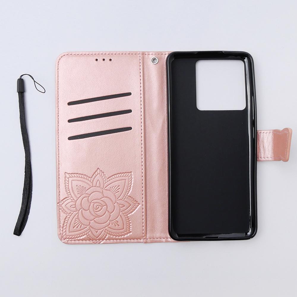 Flip case for Xiaomi 13T / 13T Pro, Butterfly, rose gold