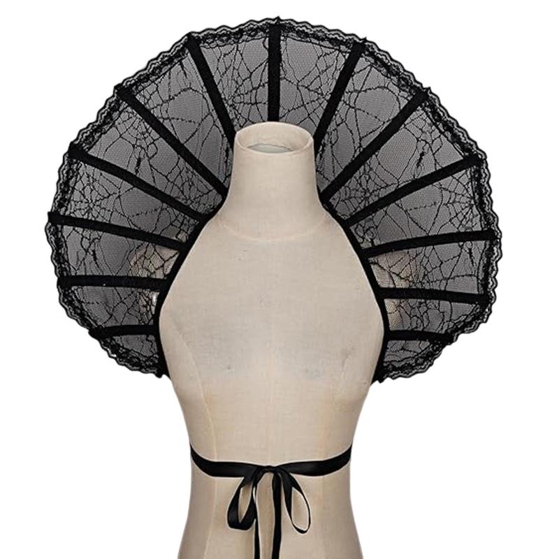 1 шт. Средневековые Ретро Готические Накидки Пончо Эпохи Возрождения Стойка Воротник Кружевная Накидка Хэллоуин Ролевая Игра Вечеринка Наряд Косплей Реквизит