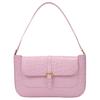 By Far Miranda Crocodile Embossed Flap Magnetic Buckle Leather Tote Shoulder Bag Women bags Pink 23CRMDASDAWCCEMEDDAW