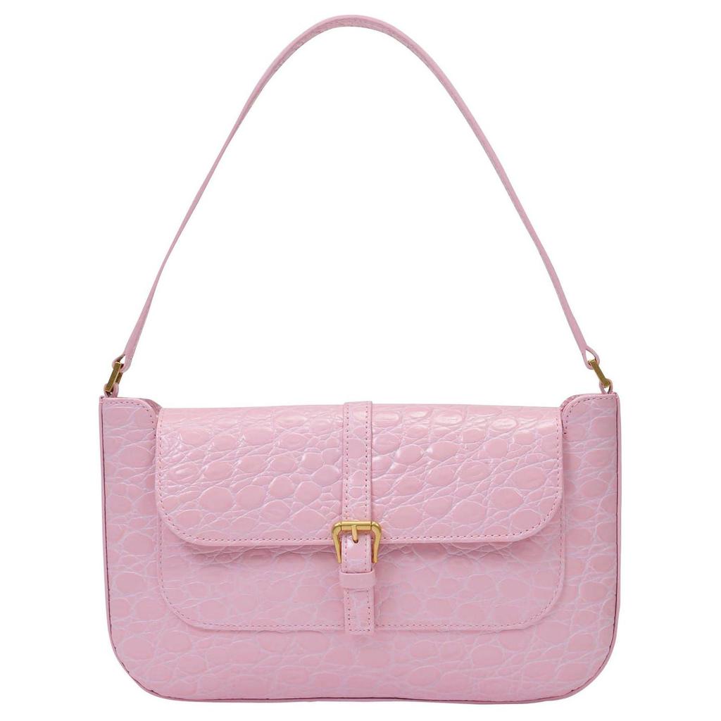 By Far Miranda Crocodile Embossed Flap Magnetic Buckle Leather Tote Shoulder Bag Women bags Pink 23CRMDASDAWCCEMEDDAW