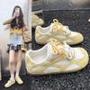 Soft Leather Women's Shoes 2025 Summer New Retro Soft-soled Mesh German Training Shoes Round Head Double Lace-up Sports and Leisure Shoes Forrest Gump