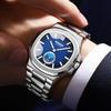 2024 New Luxury Watch Men Business Waterproof Male Clock Luminous Date Stainless Steel Square Quartz Men Watch