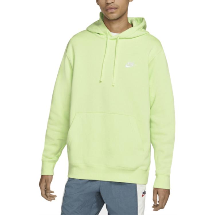 Nike Толстовки Мужские Светло-Лаймовые С Капюшоном Утепленные Обычные BV2655-383
