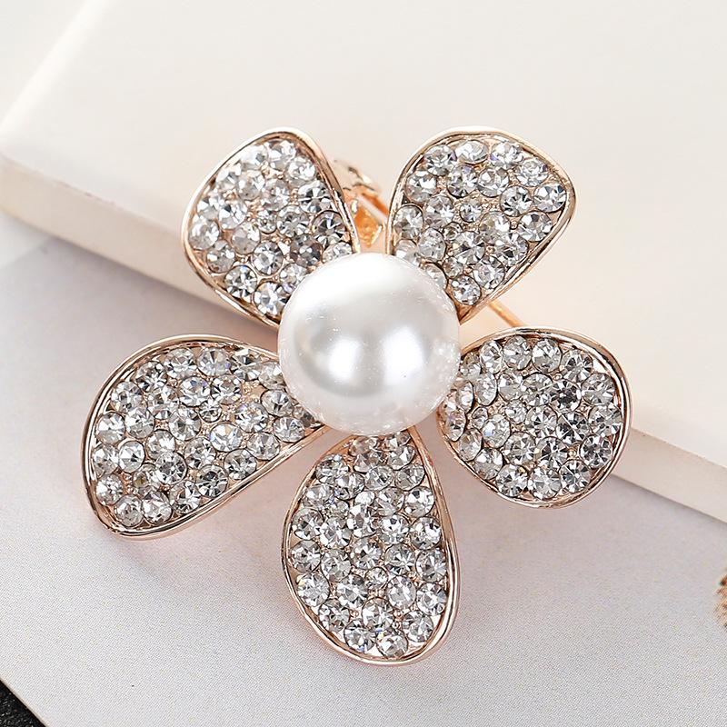 Высококлассная женская модная брошь с бриллиантами и жемчугом, с нежным ароматом и антибликовым аксессуаром-брошью
