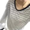 Spring and Autumn New Yarn Snowflake Stripe Korean Slack Lazy Stripe Sunscreen T-Shirt Women's Long Sleeve Air Conditioning Blouse