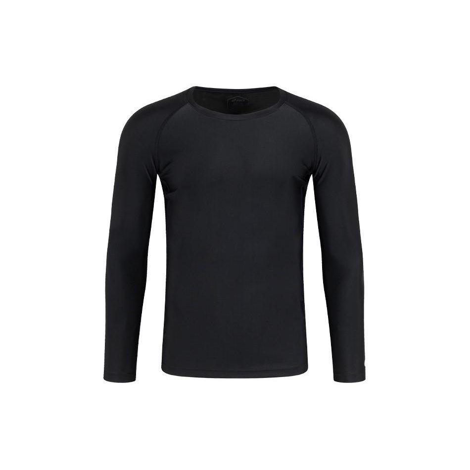 Asics Solid Color Crew Neck Quick Dry Long Sleeve T-Shirt Men Tops Black 2011C694-001