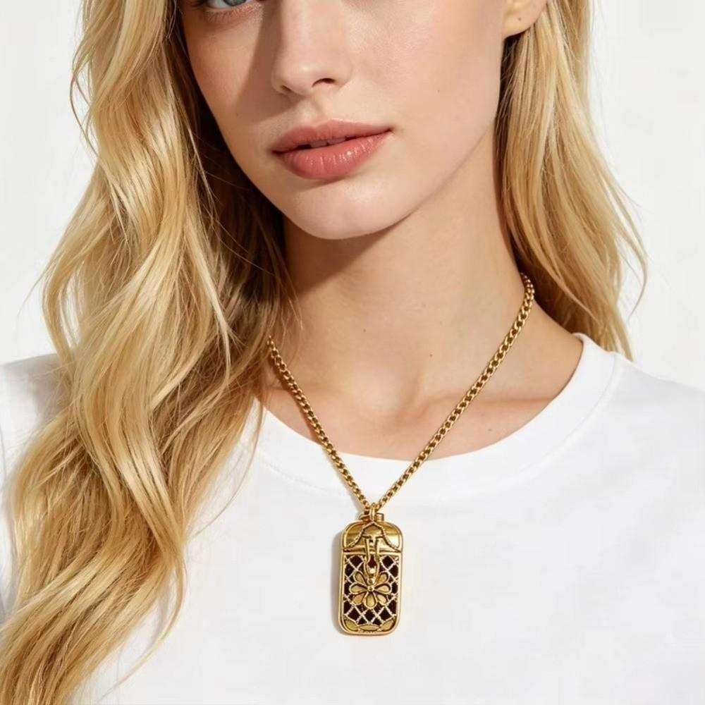 Vintage Style Tarot Card Necklace Gold Tone Mini Card Pendant Tarot Pendant Necklace Gift Giving