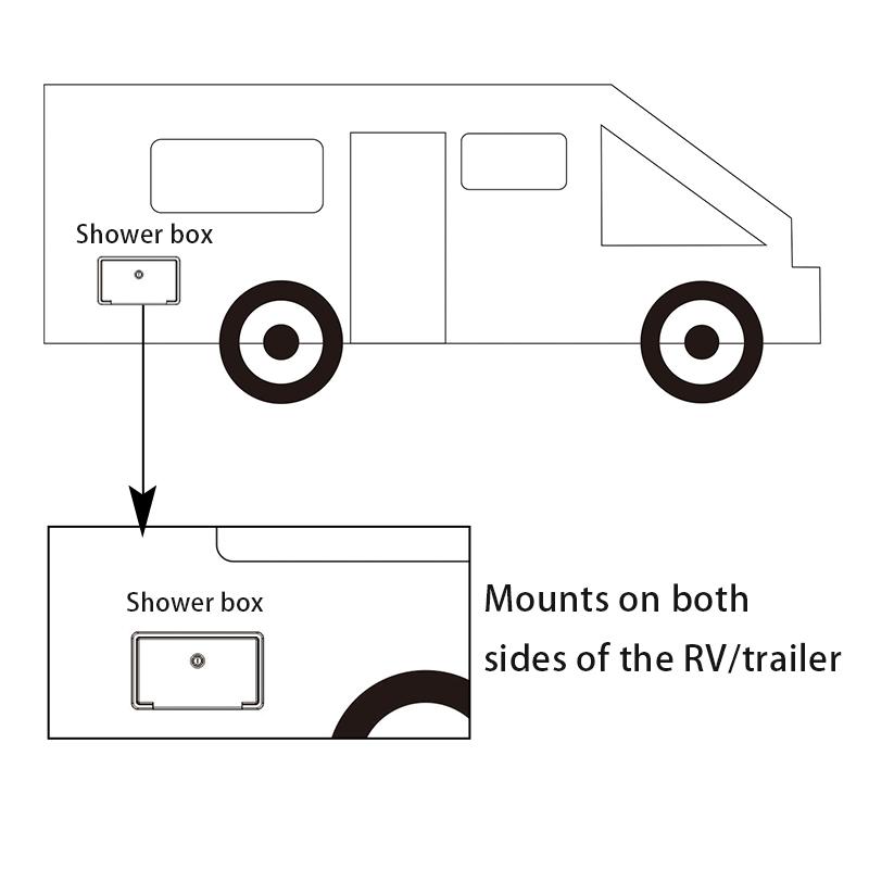 TYTXRV Caravan Accessories RV Exterior Shower Box Kit with Lock Stainless Steel Faucet & Hose Camper Trailer Outdoor Washing Kit