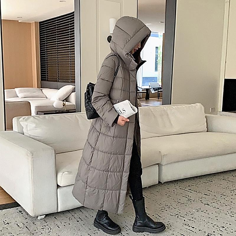 Новая зимняя свободная хлопковая куртка с капюшоном для женщин, удлиненная, утолщенная, теплая, хлопковая куртка, куртка выше колена