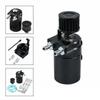Oil Catch Reservoir Breather Can Tank +Filter Kit Cylinder Aluminum Engine Black