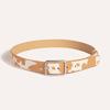 with Shine Rhinestone Punk Waistband Square Buckle Gothic Waist Belts Japanese Style Leather Belt