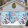 Merry Christmas Shower Curtain Winter Red Truck Snowman Reindeer Snow Farmhouse Shower Curtain Washable Polyester Bathroom Decor