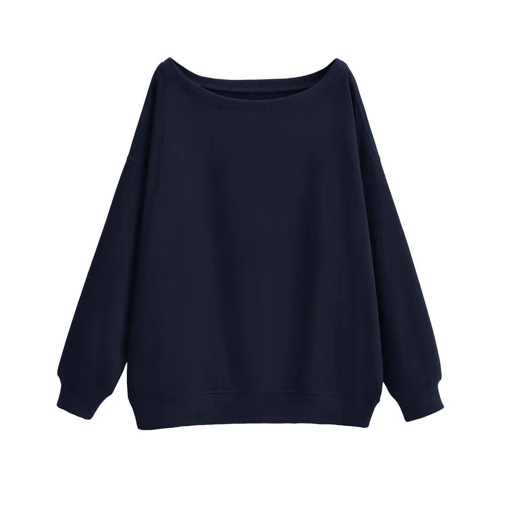 A New Laid-back Off-the-shoulder Hoodie for Women In Spring and Autumn, Featuring A Loose and Laid-back Style with A One-shoulder Collar