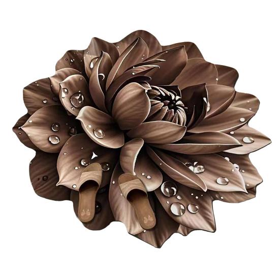 Цветочный коврик для пола Нескользящий Впитывающий коврик для ванной Декоративный 3D Реалистичный узор Цветочный коврик для гостиной Ванной Кухни