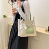 Ribbon Beach Shoulder Bag Balletcore Women Handbag Portable Straw Woven Tote Bag  Travel