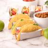 Stainless Steel Taco Holder Double-Sided Tortilla Tray Burrito Holder Taco Display Stand for Sandwiches Waffles