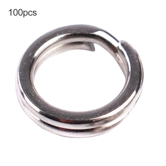 100 шт., двойная петля из нержавеющей стали, разрезное кольцо, открытый инструмент для ловли карпа, аксессуары для рыбалки