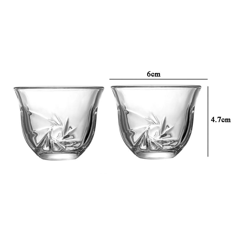 Наборы из 2 шт. Чайная чашка Легкая роскошь Бокал для вина Изысканная стеклянная чашка Стопка Прозрачные стаканы для питья Вечеринка Элегантная стеклянная посуда