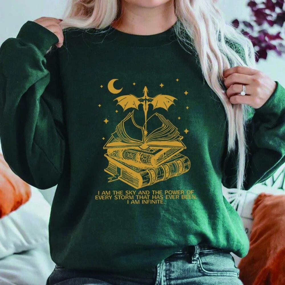 Толстовка унисексВинтажная толстовка военного колледжа Basgiath I Am The Sky Толстовка Fourth Wing Shit Dragon Rider Футболка унисекс повседневные толстовки с капюшоном