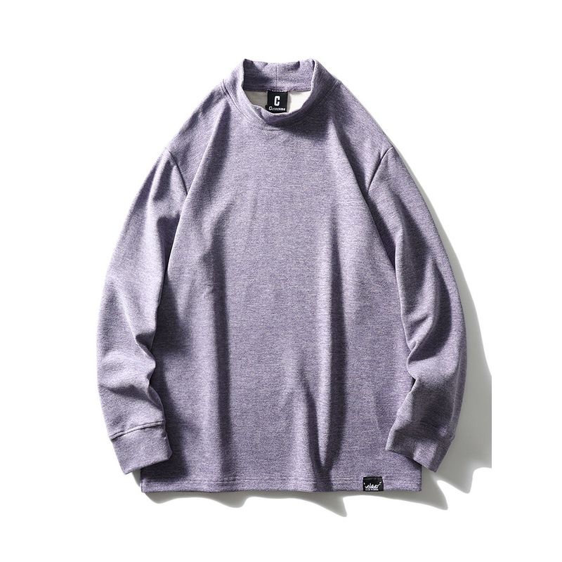 Dralon Fleece-lined Thickened Turtleneck Long Sleeve T-shirt Men's Fall and Winter Thermal Bottoming Shirt Export Men's Stand Collar T-shirt