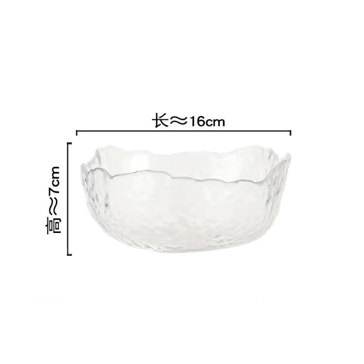 Салатница в скандинавском стиле, прозрачная посуда, раскрашенное золотом стекло, салатница, миска для фруктов, практичная кухонная утварь