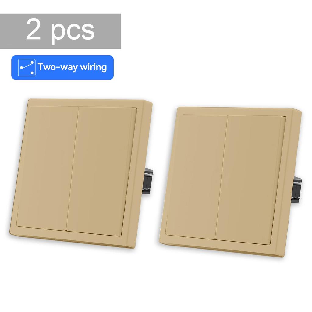 BSEED 1/2Gang Wall Light Switches 2Way Staircase Switches Large Mechanical Buttons Plastic Frame 220V White/Black/Gray 10A