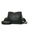 High-end Genuine Leather Women's Bag Fashionable and Simple Single-shoulder Crossbody Bag Cowhide Bucket Bag