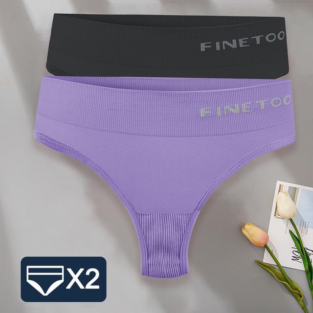 FINETOO 2 шт./компл. M-XXL Bodyshaper трусики-стринги женское тонкое нижнее белье женское нижнее белье сексуальные женские стринги трусы с высокой талией