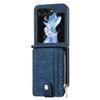 For Samsung Galaxy Z Flip7 FE 5G/Z Flip6 5G Case Kickstand Retro Leather Phone Cover Zipper Card Holder