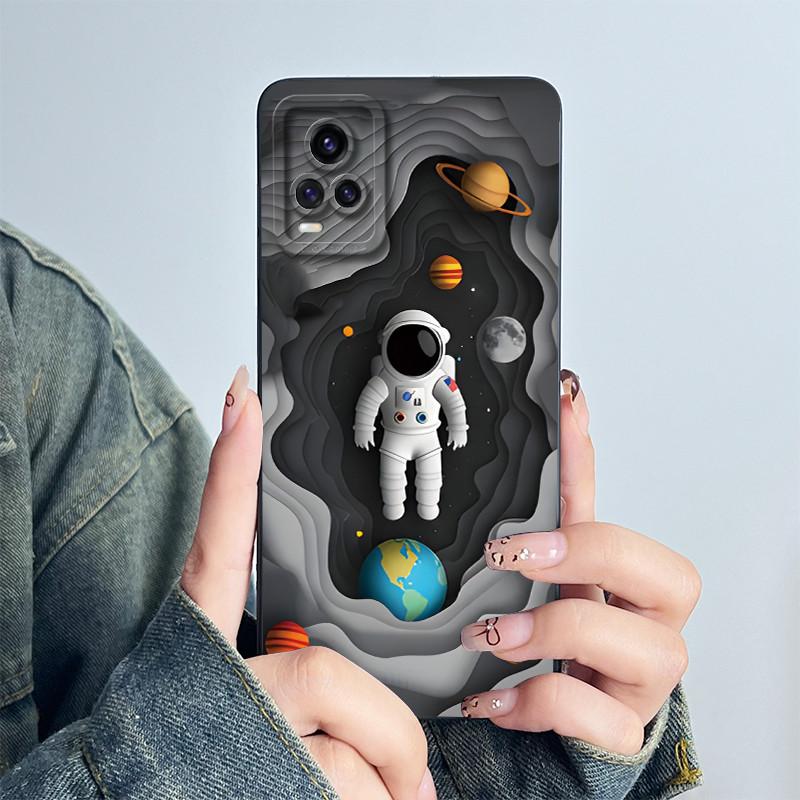 Чехол для телефона Vivo V20 Милый Астронавт Мягкий Силикон Защита Камеры Задняя Крышка для VivoV20 V2024 V2025 Coque Vivo v 20 Чехлы