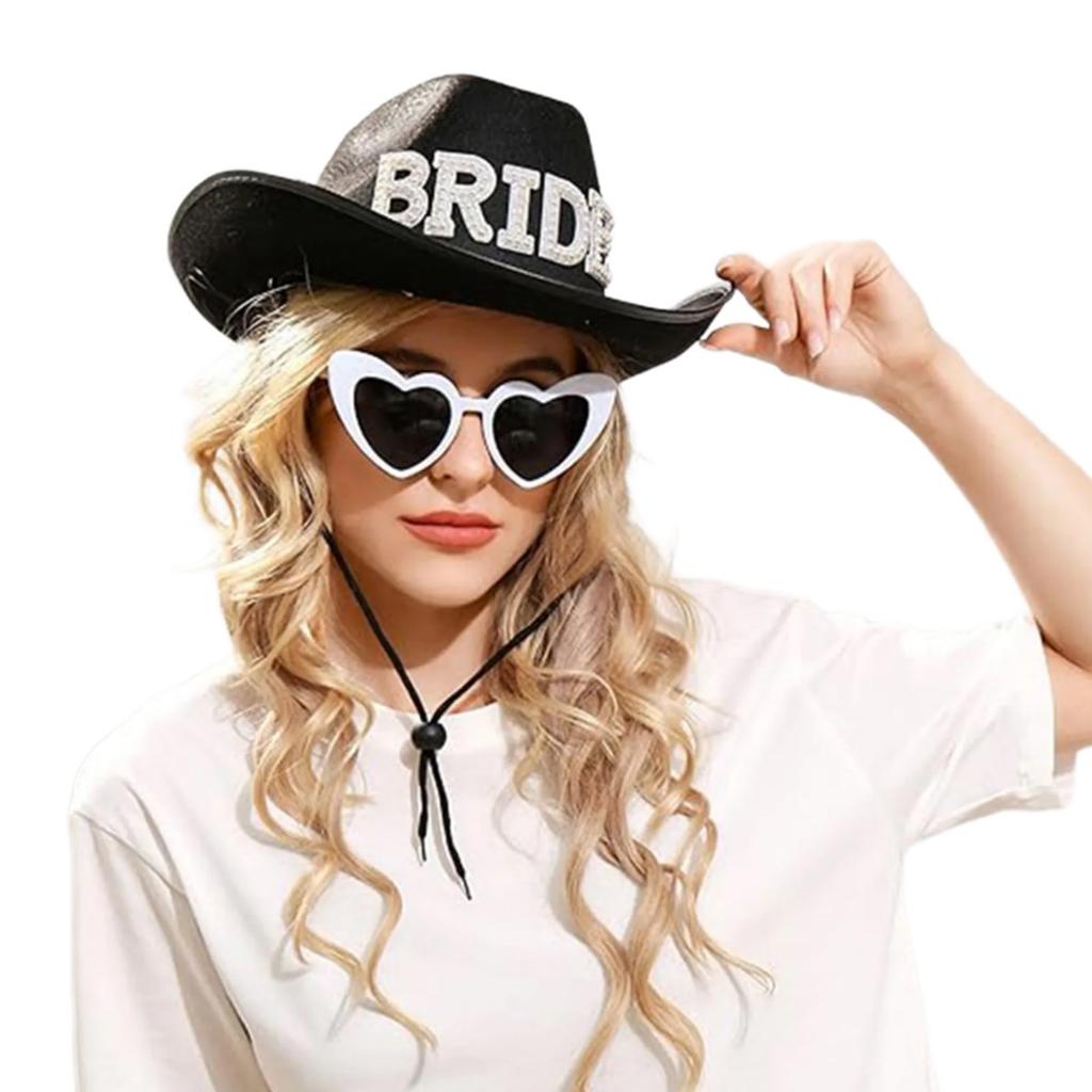 Fashion Cowboy Hat for Bridal Bridegroom Rhinestones Cowboy Hat Role Play Costume Masquerade Party Headwear Hair Decors