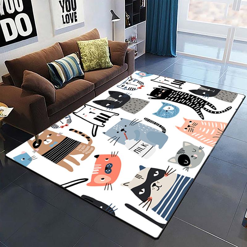 Милый ковер с кошачьим ковриком для йоги, гостиной, детский коврик для ползания, коврик для пикника, кавайный коврик, коврик для двери, коврик для игровой зоны, коврик для ванной комнаты