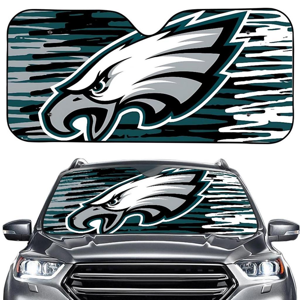 Автомобильный солнцезащитный козырек Philadelphia Eagles: Алюминиевая фольга с индивидуальной печатью для теплоизоляции и защиты от солнца.